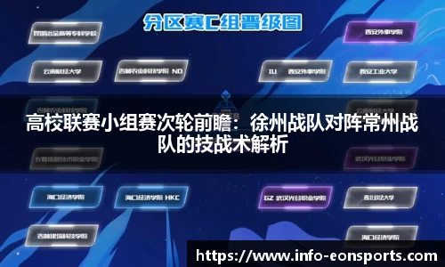 高校联赛小组赛次轮前瞻：徐州战队对阵常州战队的技战术解析